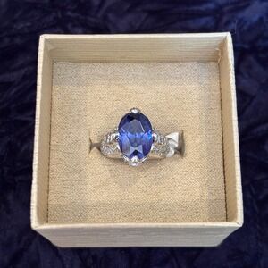 Bella Luce Esotica Tanzanite Ring Silver Blue 10.70ctw Rhodium Plated Size 6